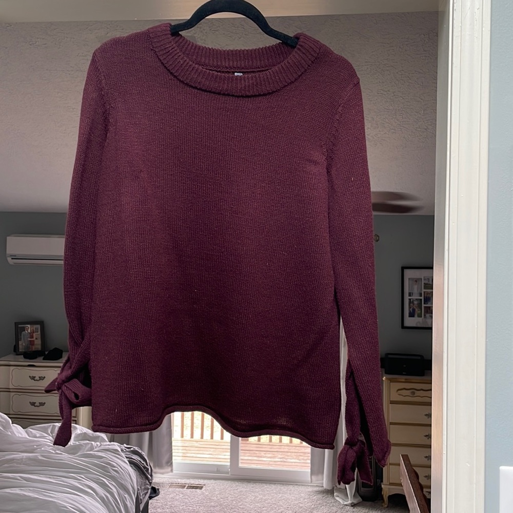 Tie Sleeve oversized sweater